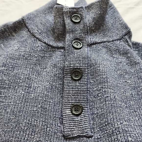 Banana Republic Men's Heathered Blue Turtleneck Sweater - Picture 5 of 5